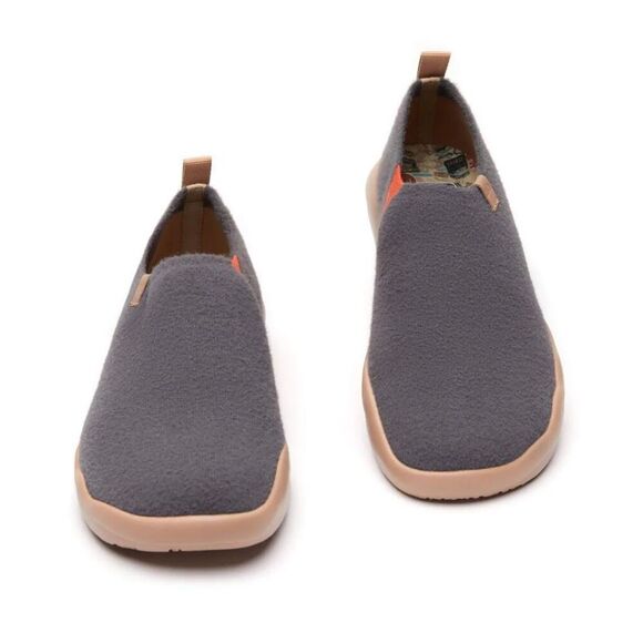 UIN Men's Travel Walking Shoes Slip On Casual Sneaker (DIMGRAY KNITTED WOOL) - Picture 5 of 9